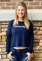 Kansas City Womens Navy Blue Flash Dance Crew Sweatshirt