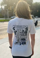 Michigan State Spartans Womens White Julia Gash Short Sleeve T-Shirt