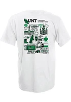 North Texas Mean Green Womens White Julia Gash Short Sleeve T-Shirt