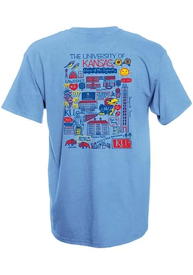Kansas Jayhawks Womens Light Blue Julia Gash Short Sleeve T-Shirt