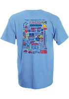 Kansas Jayhawks Womens Light Blue Julia Gash Short Sleeve T-Shirt