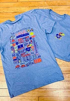 Kansas Jayhawks Womens Light Blue Julia Gash Short Sleeve T-Shirt