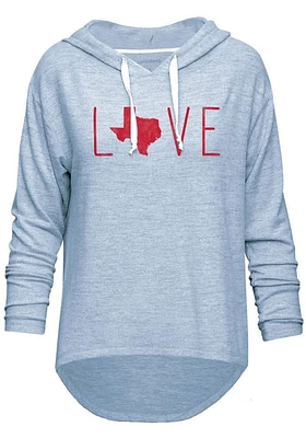 Texas Womens Light Blue Love Hooded Sweatshirt