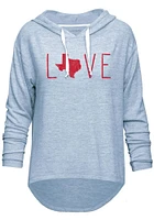 Texas Womens Light Blue Love Hooded Sweatshirt