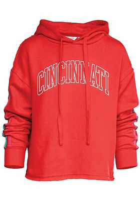 Cincinnati Womens Red Script Hooded Sweatshirt