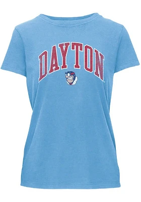 Dayton Flyers Womens Light Blue Essential Glitter Short Sleeve T-Shirt