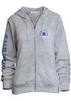 Kentucky Wildcats Womens Grey Comfy Long Sleeve Full Zip Jacket