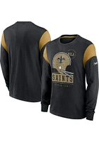 Nike New Orleans Saints Black Historic Sleeve Stripe Long Fashion T Shirt