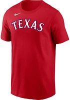 Jacob DeGrom Texas Rangers Red Name Number Short Sleeve Player T Shirt