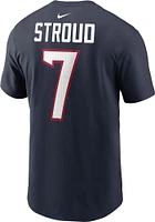 CJ Stroud Houston Texans Navy Blue Name and Number Short Sleeve Player T Shirt