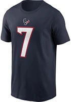 CJ Stroud Houston Texans Navy Blue Name and Number Short Sleeve Player T Shirt