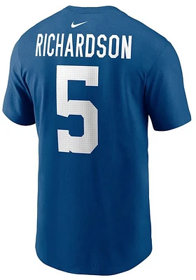 Anthony Richardson Indianapolis Colts Blue Name and Number Short Sleeve Player T Shirt