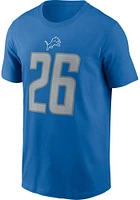 Jahmyr Gibbs Detroit Lions Blue Name and Number Short Sleeve Player T Shirt