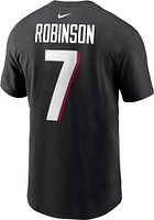 Bijan Robinson Atlanta Falcons Black Name and Number Short Sleeve Player T Shirt