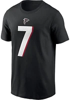 Bijan Robinson Atlanta Falcons Black Name and Number Short Sleeve Player T Shirt