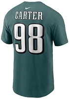 Jalen Carter Philadelphia Eagles Teal Name and Number Short Sleeve Player T Shirt