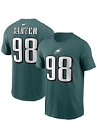 Jalen Carter Philadelphia Eagles Teal Name and Number Short Sleeve Player T Shirt