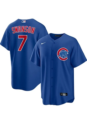 Dansby Swanson Chicago Cubs Mens Replica Alt Jersey - Blue