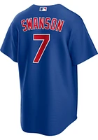 Dansby Swanson Chicago Cubs Mens Replica Alt Jersey - Blue
