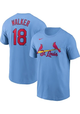 Jordan Walker St Louis Cardinals Light Blue Alt Name Number Short Sleeve Player T Shirt