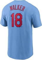 Jordan Walker St Louis Cardinals Light Blue Alt Name Number Short Sleeve Player T Shirt