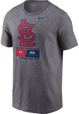 Nike St Louis Cardinals Grey 2023 London Series Short Sleeve T Shirt
