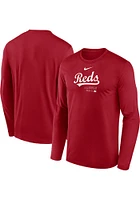 Nike Cincinnati Reds Red TM Issued Long Sleeve T-Shirt