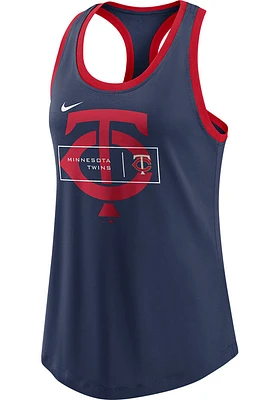 Nike Minnesota Twins Womens Navy Blue Racerback X-Ray Tank Top