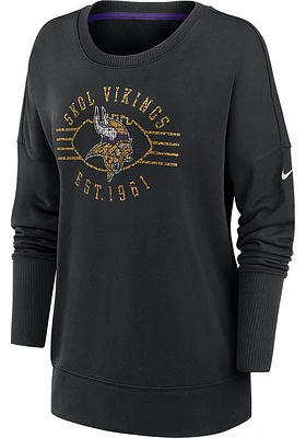 Nike Minnesota Vikings Womens Black Playback Crew Sweatshirt