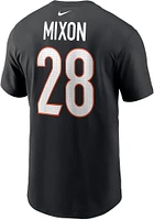 Joe Mixon Cincinnati Bengals Black NN Tee Short Sleeve Player T Shirt