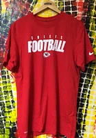 Nike Kansas City Chiefs Red Football Wordmark Short Sleeve T Shirt