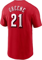 Hunter Greene Cincinnati Reds Red Name Number Short Sleeve Player T Shirt