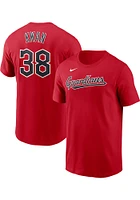 Steven Kwan Cleveland Guardians Red Name Number Short Sleeve Player T Shirt