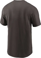 Nike Cleveland Browns Brown Split Team Name Essential Short Sleeve T Shirt
