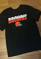 Nike Cleveland Browns Brown Split Team Name Essential Short Sleeve T Shirt