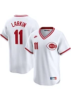 Barry Larkin Cincinnati Reds Nike Cooperstown Jersey - White