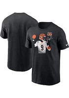 Joe Burrow Cincinnati Bengals Black Player Action Short Sleeve T Shirt