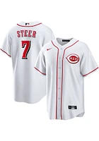 Spencer Steer Cincinnati Reds Mens Replica Home Jersey - White