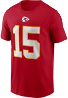 Patrick Mahomes Kansas City Chiefs Red Name Number Short Sleeve Player T Shirt
