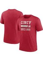 Nike Cincinnati Reds Red Cooperstown Local Stack Short Sleeve Fashion T Shirt