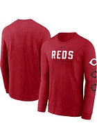 Nike Cincinnati Reds Red Sleeve Repeater Long T Shirt