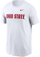 Nike Ohio State Buckeyes White Wordmark Design Short Sleeve T Shirt