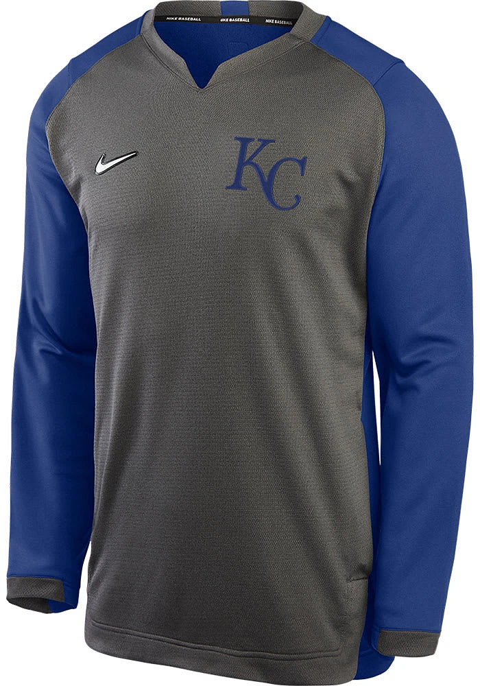 Nike Kansas City Royals Mens Grey Authentic Thermal Long Sleeve Sweatshirt