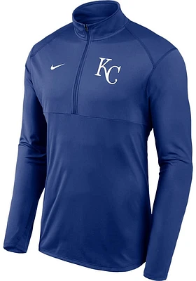 Nike Kansas City Royals Mens Blue Element Long Sleeve Qtr Zip Pullover