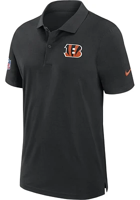 Nike Cincinnati Bengals Mens Black Sidline Dri Fit Short Sleeve Polo