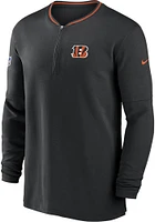 Nike Cincinnati Bengals Mens Black Sideline Coach Long Sleeve Qtr Zip Pullover