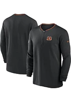 Nike Cincinnati Bengals Mens Black Sideline Coach Long Sleeve Qtr Zip Pullover