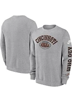 Nike Cincinnati Bengals Mens Grey Rewind Long Sleeve Crew Sweatshirt