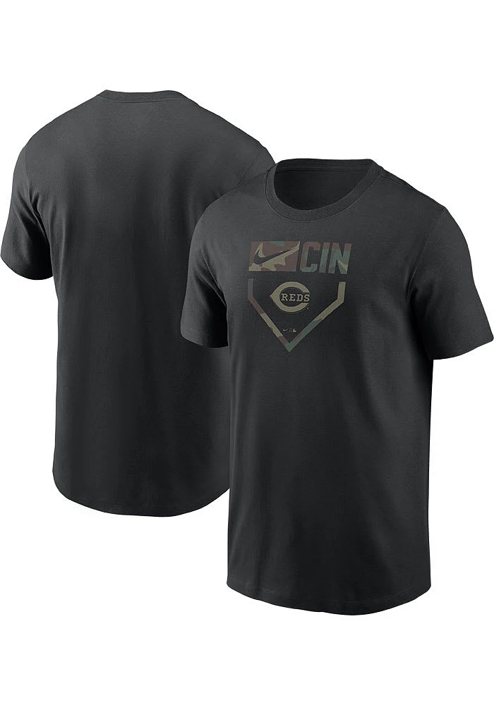 Nike Cincinnati Reds Black Camo Short Sleeve T Shirt