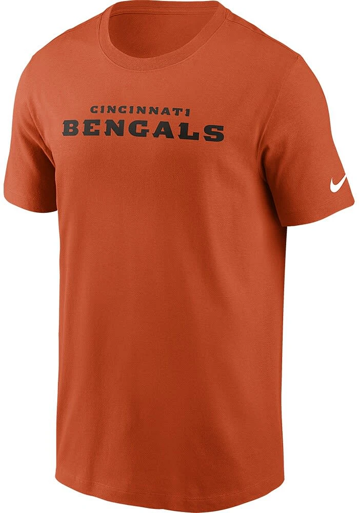 Nike Cincinnati Bengals Orange Wordmark Short Sleeve T Shirt